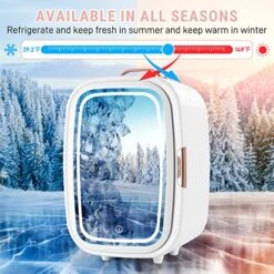 20L Mini Fridge, Skincare Fridge, Makeup Fridge With LED Mirror, AC/DC Portable Thermoelectric Cooler And WarmerSmall Fridge, Eco & Quiet Mini Refrigerator For Bedroom, Comestic Storage -KitchenAid Shop 51MIhqf0iaL