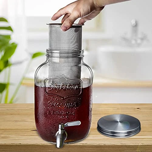 Cold Brew Coffee Maker 1 Gallon, Cold Brew Coffee Kit With Stainless Steel Spigot,Cold Brew Dispenser With Extra Thick Glass Carafe, Gallon Large Cold Brew Maker For Coffee Or Tea 6 Cold Brew Coffee Maker 1 Gallon, Cold Brew Coffee Kit With Stainless Steel Spigot,Cold Brew Dispenser With Extra Thick Glass Carafe, Gallon Large Cold Brew Maker For Coffee Or Tea - Image 4
