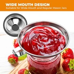 Canning Funnel For Kitchen Use, Wide Mouth Stainless Steel Funnel For Wide And Regular Mouth Mason Jar, Food Grade Metal Funnel For Filling Bottle, Large Funnel For All Liquid And Solid -KitchenAid Shop 51MUa9sNeUL