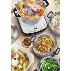 HYDZQ Home Electric Food Steamer Multifunctional Timing Steamer Power-of 3-Layer Large Capacity Seafood Steamer Cooker -KitchenAid Shop 51MUsnIJb8L