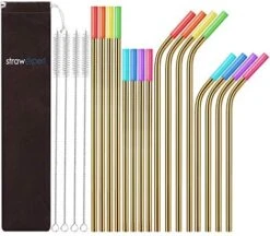 Set Of 16 Reusable Stainless Steel Straws With Travel Case Cleaning Brush Silicone Tips Eco Friendly Extra Long Metal Straws Drinking For 20 24 30 Oz Tumbler 16 Set Of 16 Reusable Stainless Steel Straws With Travel Case Cleaning Brush Silicone Tips Eco Friendly Extra Long Metal Straws Drinking For 20 24 30 Oz Tumbler -KitchenAid Shop 51MXA6C8I4L. AC