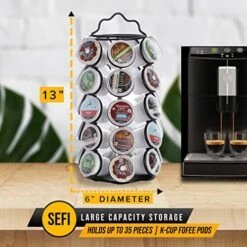 Coffee Pod Holder With 360 Degrees Rotating Carousel Stand - K Cup Pods Organizer For 35 Coffee K Pods - Coffee Storage Display Rack For Kitchen, Countertop And Coffee Bar Station (35 Pods | Black) -KitchenAid Shop 51MZQh1Og9L