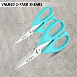 MHS11 Kitchen Scissors, 2-Pack Heavy Duty Kitchen Shears, Stainless Steel Meat Cutting Scissors, Sharp Cooking Scissors For Chicken, Seafood, Poultry, Herbs, Turquoise(8.7+ 6.8 INCH) 9 MHS11 Kitchen Scissors, 2-Pack Heavy Duty Kitchen Shears, Stainless Steel Meat Cutting Scissors, Sharp Cooking Scissors For Chicken, Seafood, Poultry, Herbs, Turquoise(8.7+ 6.8 INCH) -KitchenAid Shop 51Mes4a2pBL