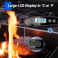 Digital Meat Thermometer, Waterproof Instant Read Food Thermometer For Cooking And Grilling, Kitchen Gadgets With Backlight & Calibration For Candy, BBQ Grill, Liquids, Beef, Turkey -KitchenAid Shop 51MeymOFrKL