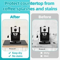 Coffee Maker Mat For Countertops: Coffee Mat Absorbent Coffee Bar Mat For Kitchen Hide Stain Rubber Backed, 12" X 17" Coffee Bar Accessories Fit Under Coffee Machine Coffee Pot Appliance Mats (Grey) -KitchenAid Shop 51MjEki3pAL
