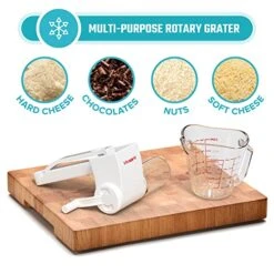 Professional-Grade Rotary Grater - 2 Stainless Steel Drums - Grate Or Shred Hard Cheeses, Chocolate, Nuts, And More - Award-Winning Design And Heavy-Duty Build Quality Lasts A Lifetime! -KitchenAid Shop 51MmjCDbOYL