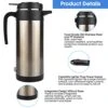 Car Electric Kettle, 1000ML 12V/24V Stainless Steel Car Electric In-car Kettle Travel Thermoses Heating Water Bottle Heating Cup(12V) 1 Car Electric Kettle, 1000ML 12V/24V Stainless Steel Car Electric In-car Kettle Travel Thermoses Heating Water Bottle Heating Cup(12V) -KitchenAid Shop 51Mw1DTuy2L