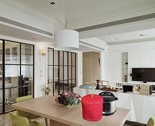 Instant Pot Cover With Wooden Ladle Pocket Pressure Cooker Cover For 6 Quart Instant Pot Dust Proof Covers For Appliances Decorative Appliance Covers With Pocket - Red 7 Instant Pot Cover With Wooden Ladle Pocket Pressure Cooker Cover For 6 Quart Instant Pot Dust Proof Covers For Appliances Decorative Appliance Covers With Pocket - Red - Image 5