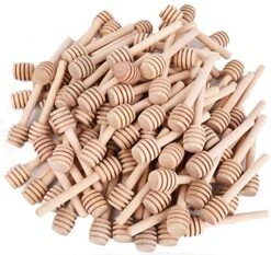 100 Pack Mini Wooden Honey Dipper Sticks - 3 Inch Honey Dippers Server For Honey Dispense Drizzle Honey And Wedding Party Favors