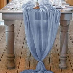 ONATIA 11Ft Teal Blue Chiffon Table Runner 29 X 130 Inches For Romantic Wedding Party Bridal Shower Decorations -KitchenAid Shop 51N5096fTtS. AC