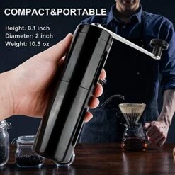 Manual Coffee Grinder，Handheld Portable Bean Grinder With Adjustable Ceramic Conical Burr Brushed Stainless Steel Hand Crank Mill (black) -KitchenAid Shop 51N6wWCFdjL