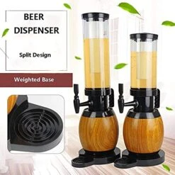 Eer And Beverage Tower Beer Tower Dispenser With Cooler Wood Grain Weighing Basic Beer Beverage Dispenser Removable Ice Core Bar Club Party Accessory (Color : Brown, Size : 1.5L) -KitchenAid Shop 51N8gxsIC4L