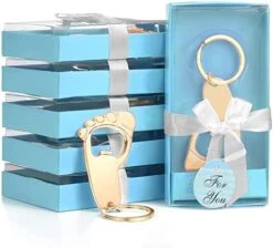50 Pieces Bottle Opener Baby Shower Favors For Guests Footprint Keychain Shaped Opener Baby Shower Return Gifts Prizes For Boys Girls Baby Birthday Wedding Bridal Shower Party Favor (Pink Packaging) -KitchenAid Shop 51NA5UG9eL. AC