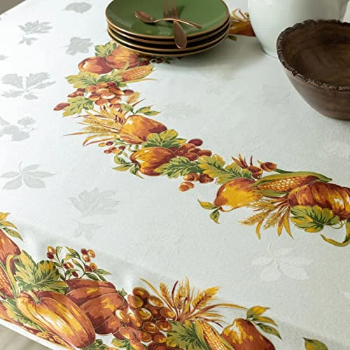 Harvest Splendor Engineered Printed Fabric Table Cloth, Fall, Harvest, And Thanksgiving Tablecloth(60" X 120" Rectangular) 6 Harvest Splendor Engineered Printed Fabric Table Cloth, Fall, Harvest, And Thanksgiving Tablecloth(60" X 120" Rectangular) - Image 4