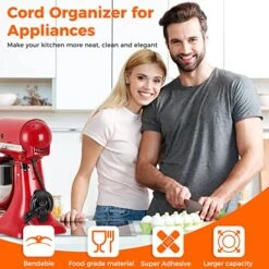 Cord Organizer For Appliances, Kitchen Cord Wrap, Cable Organizer Stick Firmly On Appliances Mixer, Coffee Maker, Blender, Toaster, Pressure Cooker, Air Fryer And Other Appliances (Black, White, Grey) -KitchenAid Shop 51NE4NNkBDL