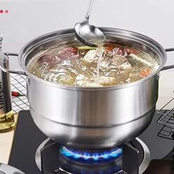Food Steaming Pot, Food Grade 304 Stainless Steel Multipurpose Steam Pot High Efficiency With Glass Lid For Gas Stove For Home For Electric Furnace(Double Layers) -KitchenAid Shop 51NG3CrND2L