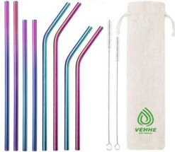 Metal Straws Drinking Straws 10.5" Stainless Steel Straws Reusable 8 Set - Ultra Long Rainbow Color-Cleaning Brush For 20/30 Oz For Yeti -KitchenAid Shop 51NJM8oX9L. AC