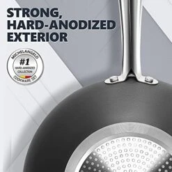 Hard Anodized Nonstick Wok With Lid, Cooking Wok Pan 12 Inch, Large Wok Pan With Flat Bottom, Induction Wok With Steamer Rack & Fry Basket, Woks And Stir Fry Pans - 5 Quart -KitchenAid Shop 51NKpGbFhOS