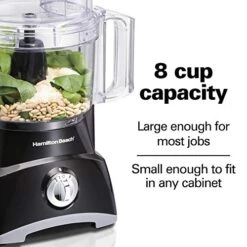 Hamilton Beach Food Processor & Vegetable Chopper For Slicing, Shredding, Mincing, And Puree, 8 Cup, Black -KitchenAid Shop 51NM2veCa6L