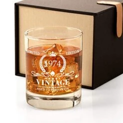 1974 49th Birthday Gifts For Men, Vintage Whiskey Glass 49 Birthday Gifts For Dad, Son, Husband, Brother, Funny 49th Birthday Gift Present Ideas For Him, 49 Year Old Bday Party Decoration