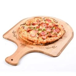 Menesia 12 Inch Premium Bamboo Pizza Peel With Handle,Wooden Pizza Paddle,Cutting Board For Fruit,Vegetables,Cheese,Bread(circle) -KitchenAid Shop 51NS3zIFGAL