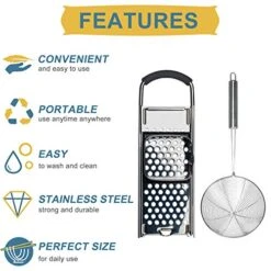 Stainless Steel Spaetzle Maker With Rubber Handle And Skimmer Homemade Egg Noodle Dumpling Perfect Sized For Pots And Pans Making Tool