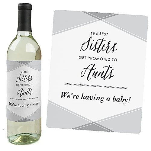 Family Pregnancy Announcement Gift For Women And Men - Wine Bottle Label Stickers - Set Of 4 3 Family Pregnancy Announcement Gift For Women And Men - Wine Bottle Label Stickers - Set Of 4