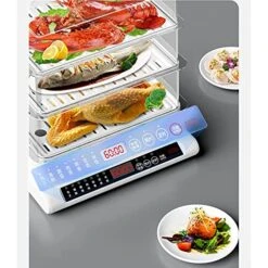 3 Tier Food Steamer, 20L Multi-Cooker, 60 Minutes Fast Simultaneous Cooking, 7 Preset Cooking Mode, Stackable Baskets For Vegetables Or Meats, Use For Variety Of Foods, 800W -KitchenAid Shop 51NdWmD9RqL