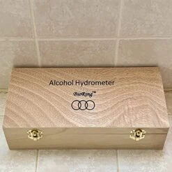 Wine Beer Alcohol Hydrometer Triple Scale Wine Meter With Glass Test Jar For Home Brewing Beer Wine Mead & Kombucha Maker For ABV, Brix And Gravity Test Kit With Wood Storage Box -KitchenAid Shop 51NnKdCDHKL