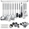 Kitchen Utensils Set 38 Pieces, Stainless Steel Cooking Utensils Set, Kitchen Gadgets Cookware, Kitchen Tool Set With Utensil Holder Rack And Hooks For Hanging Dishwasher Safe -KitchenAid Shop 51NnWnTOamL