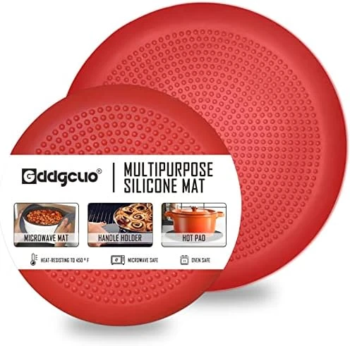 Multi-Purpose Microwave Mat, 12" Silicone Microwave Mats Round, BPA Free Heat Resistant Trivets, Pot Holders, Microwave & Dishwasher Safe (Black, 2Pcs) 14 Multi-Purpose Microwave Mat, 12" Silicone Microwave Mats Round, BPA Free Heat Resistant Trivets, Pot Holders, Microwave & Dishwasher Safe (Black, 2Pcs) - Image 12