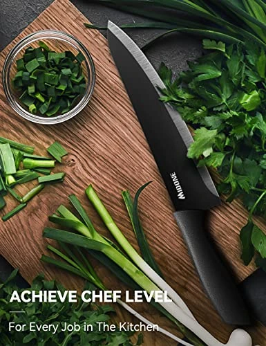 Knife Set, 17 Pieces German Stainless Steel Kitchen Knife Set, Include Kitchen Accessories, Black 6 Knife Set, 17 Pieces German Stainless Steel Kitchen Knife Set, Include Kitchen Accessories, Black - Image 4