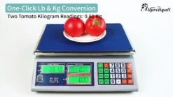 Allprettyall Digital Commercial Price Scale 66lb/30kg With Dual LCD Display Stainless Steel Platform Rechargeable Battery Electronic Price Computing Scale For Food Meat Fruit Produce -KitchenAid Shop 51Nt61axMoL