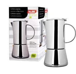 Ibili Bili Espresso Coffee Maker Essential For 4 Cups Of Stainless Steel, Silver, 12 X 12 X 30 Cm