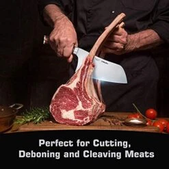 7-inch Cleaver Knife, Vegetable Meat Chinese Chef’s Knife, German Stainless Steel With Ergonomic Pakkawood Handle, For Home Kitchen And Restaurant, Valentines Day Gifts For Him 9 7-inch Cleaver Knife, Vegetable Meat Chinese Chef’s Knife, German Stainless Steel With Ergonomic Pakkawood Handle, For Home Kitchen And Restaurant, Valentines Day Gifts For Him -KitchenAid Shop 51NyBfeUE2L