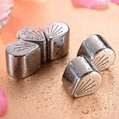 5pcs Stainless Steel Petal Shape Ice Cube Whiskey Stones Cooling Whisky Rocks Ice Cubes Chilling Stones Drink Wine Cooler Freezer Storage Tray For Wine Cocktails -KitchenAid Shop 51NyoUbS7FL