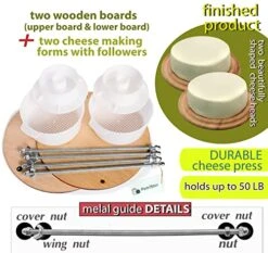 Wooden Cheese Press Diameter 11.2 In And 2 Cheese Making Forms 45 Oz Pressure Up To 50 Pounds Colorless -KitchenAid Shop 51Nyr0D2yIL