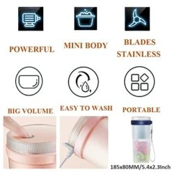 Orange Juice Blender Grape Mixer Portable Strawberry Fruits Cutter Foods Mini Blender (Pink) -KitchenAid Shop 51Nzag3uYbL