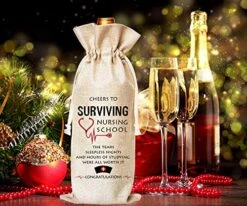 Nurse Wine Bag, Nurse Graduation Gift With Drawstring Cotton Burlap Wine Bottle Gift Bags 1 Piece -KitchenAid Shop 51O2HsoeUlS