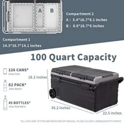Dual Temperature Control TWW75 Portable Refrigerator 80 Quart(75 Liter) Compact Fridge Mini Freezer For Travel,Camping,Fishing, Outdoor -12/24V DC 13 Dual Temperature Control TWW75 Portable Refrigerator 80 Quart(75 Liter) Compact Fridge Mini Freezer For Travel,Camping,Fishing, Outdoor -12/24V DC -KitchenAid Shop 51O5if2DGPL