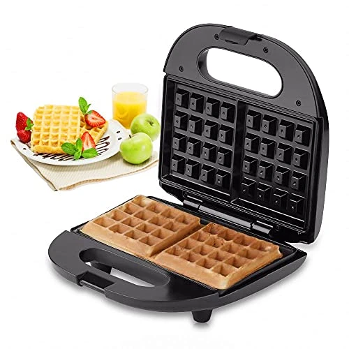 Sandwich Maker Press Grill With Non Stick Plates (Black Waffle) 3 Sandwich Maker Press Grill With Non Stick Plates (Black Waffle)