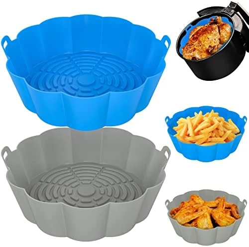2 Pack Air Fryer Silicone Liners Reusable Round Insert, Food Grade Silicone Liners For Air Fryer Basket Accessories, 8.5 Inches For 5 To 8 Qt For Air Fryer Oven Accessories (Black And Grey) 12 2 Pack Air Fryer Silicone Liners Reusable Round Insert, Food Grade Silicone Liners For Air Fryer Basket Accessories, 8.5 Inches For 5 To 8 Qt For Air Fryer Oven Accessories (Black And Grey) - Image 10