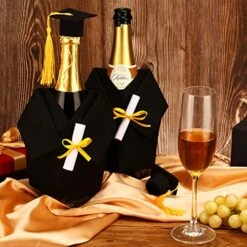 6 Pieces Graduation Wine Coat Bottle Covers Sets, Felt Graduation Gown And Bottle Toppers Doctoral Cap With Tassels Suit For Wine Or Champagne Bottle, Wine Gift Bags For Graduation Party Decor (Black) 14 6 Pieces Graduation Wine Coat Bottle Covers Sets, Felt Graduation Gown And Bottle Toppers Doctoral Cap With Tassels Suit For Wine Or Champagne Bottle, Wine Gift Bags For Graduation Party Decor (Black) -KitchenAid Shop 51OZ6ThMGLL