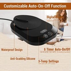 Coffee Mug Warmer For Desk, Electric Coffee Cup Warmer With 3-Temp Settings, Smart Coffee Warmer For Desk Auto Shut Off Timer, Cup Warmer For Desk With TEM/TIME Display, Wax Warmer, Good Gift -KitchenAid Shop 51Oa9ZyrjrL