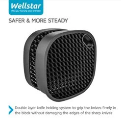 Universal Knife Block Holder, Stainless Steel Knife Stand Without Knives, Safe Space Saver Large Volume Stable Knife Storage With Scissors Slot, Detachable For Easy Cleaning - Square -KitchenAid Shop 51OeQsQkwCL