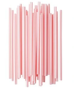 [300] Box Of Individually Paper Wrapped Milkshake Straws, Straight 8.25" Long, Sturdy And Disposable Plastic Straws.