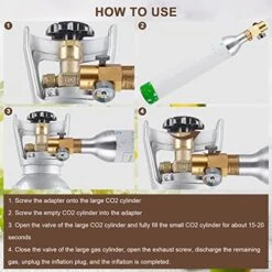 CO2 Direct Adapter With 2000psi Pressure Gauge, Thread Set Replacement Accessories For Soda Machine Tank, CO2 Refill Connector Adapter Accessories, Adapter Refills Connector Kit CGA320 To TR21-4 (B) 12 CO2 Direct Adapter With 2000psi Pressure Gauge, Thread Set Replacement Accessories For Soda Machine Tank, CO2 Refill Connector Adapter Accessories, Adapter Refills Connector Kit CGA320 To TR21-4 (B) -KitchenAid Shop 51OnVRN8sYL
