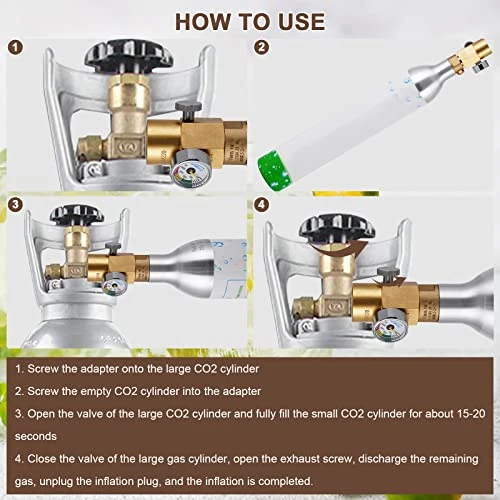 CO2 Direct Adapter With 2000psi Pressure Gauge, Thread Set Replacement Accessories For Soda Machine Tank, CO2 Refill Connector Adapter Accessories, Adapter Refills Connector Kit CGA320 To TR21-4 (B) 6 CO2 Direct Adapter With 2000psi Pressure Gauge, Thread Set Replacement Accessories For Soda Machine Tank, CO2 Refill Connector Adapter Accessories, Adapter Refills Connector Kit CGA320 To TR21-4 (B) - Image 4