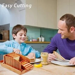 Bamboo Bread Slicer For Homemade Bread, Crumb Catcher, Collapsible And Compact Bread Cutter With 3 Sizes Cutting Guide -KitchenAid Shop 51OptU8rdqL