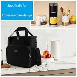 Coffee Maker Storage Bag,Waterproof Travel Carrying Organizer Case,Suitable For Kering Coffee Machines And Other Accessories,Dustproof Tote Bag With Shoulder Strap Black -KitchenAid Shop 51OxXK8Gs3L